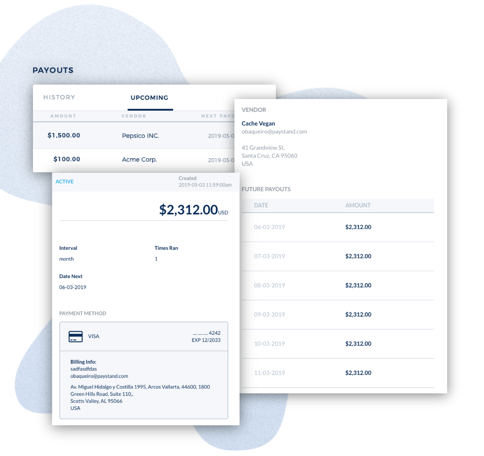 Access and review upcoming payments